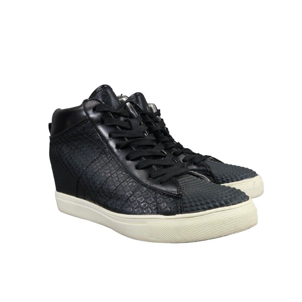Madden Girl Shoes Womens 6.5 Fashion Sneakers Wedge Black Lace Up Supa Stud Mid